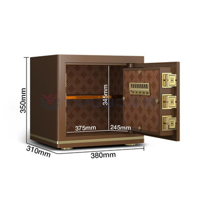 Coffee Solid Steel Office Safe Box Dual Alarm Fingerprint Safe Box YB/N7-35
