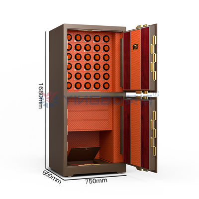Double Compartment Jewelry Lock Box Fingerprint Lock H1680mm Safe Watch Box