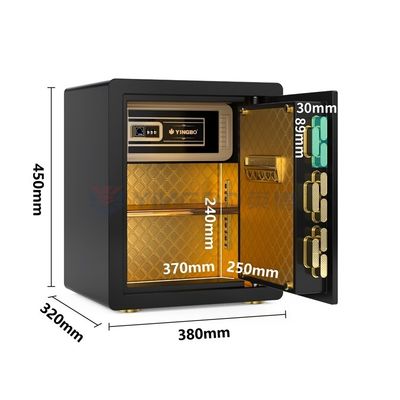 Fingerprint Lock Smart Home Safe Box Dual Alarm 26kg(Black)