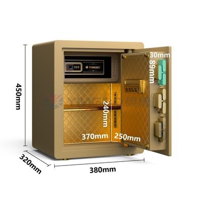 Dual Warning Alarm Home Safe Box Anti-Theft H450mm(Gold)