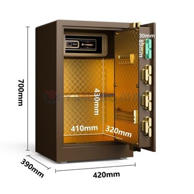 2CU FT Smart Fingerprint Safe Box Dual Alarm For Security YB/RS-70