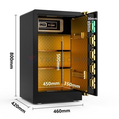 Solid Steel Smart Home Luxury Home Safes 46kg Fingerprint Lock Safe YB/RS-80