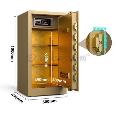 Home Security Fingerprint Biometric Lock Safe Box H1000mm YB/RS-100 Gold