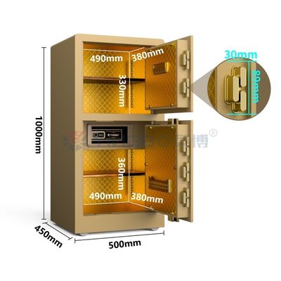 Fingerprint Digital Lock Home Safety Safe Box H1000mm Gold YB/RS-100D