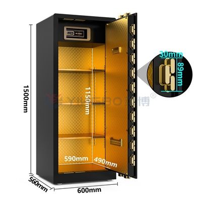 Intelligent Dual Alarm Large Fingerprint Lock Safe Box 120kg For Security YB/RS-150