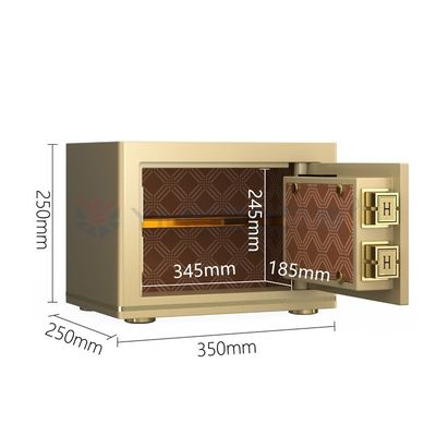 Dual Alarm Office Safe Box H250mm Solid Steel Biometric Fingerprint Lock