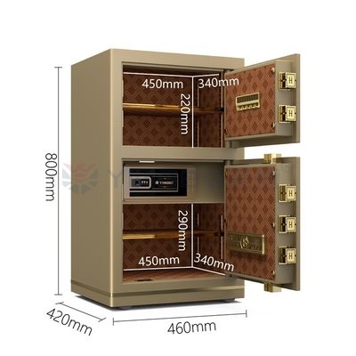 Double Door 46kg Office Luxury Safe Box Dual Alarm YB/N7-80D