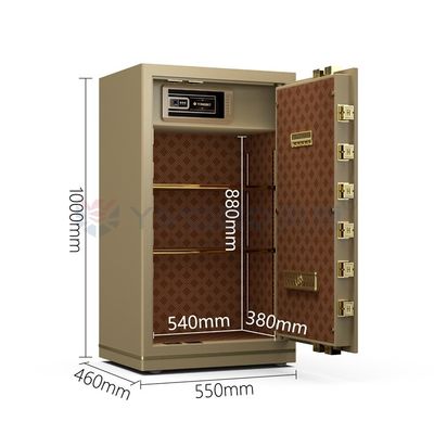 Dual Alarm Fingerprint Key Operated Luxury Safe Box For Office Security YB/N7-100