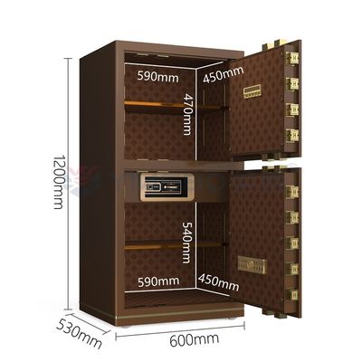95kg Biometric Fingerprint Lock Safe Box Dual Alarm YB/N7-120D Coffee Office Lock Box