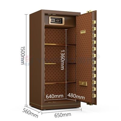Biometric Fingerprint Lock Office Safe Box H1500mm YB/N7-150 Coffee Fingerprint Lock Safe