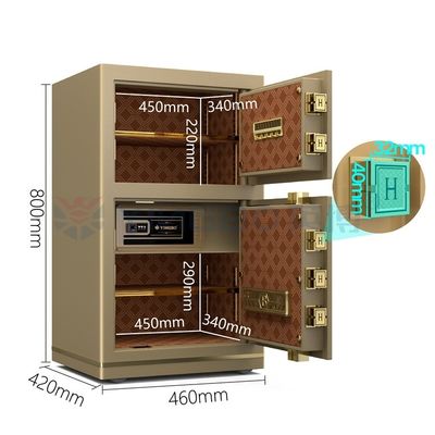 Double Door 46kg Luxury Electronic Safe Box for office security YB/N7-80D