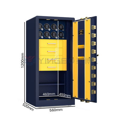 Smart  Solid Stee Biometric Jewelry Safe Box With Dual Alarm Watch Winder And Safe