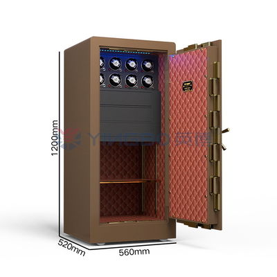 Double Alarm Solid Steel Jewelry Watch Winder Safes With 7 Open Ways