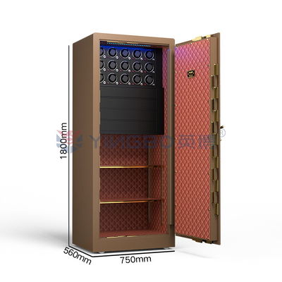 Solid Steel Jewelry Watch Winder Safe Box Biometric Fingerprint Lock