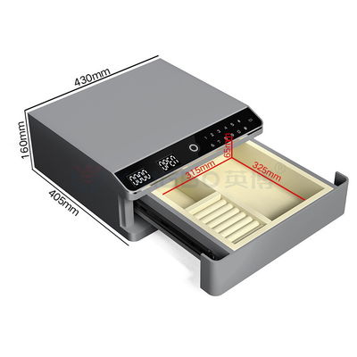 Single Layer Jewelry Security Box With Biometric Fingerprint Anti Theft Auto Pop Up