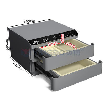 Fire Safe Jewelry Box Double Layers Solid Steel Jewelry Safe Box With Auto Open