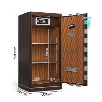 Solid Steel Double Alarm fireproof safe box Eco Friendly Paint And Liquid Crystal Display Panel YB/N6-120