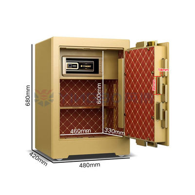 YB/ZY-60 Dual Intelligent Alarm safe deposit box Luxury Smart For Security With 3D Stereo Soft-Roll Leather