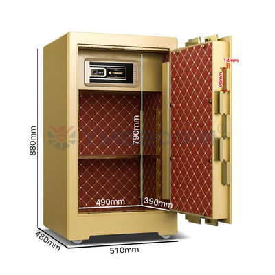 YB/ZY-80 Liquid Crystal Display Panel  Bank Grade Biometric Safe Box With Vertical Lock Design