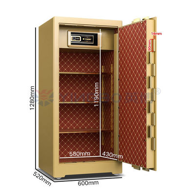 H1280mm Biometric Fingerprint Commercial Safe Box 10mm Thickness Of Door And Patent Solid Bolts