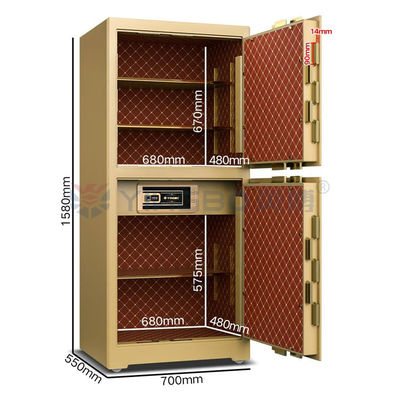 Germany 3D Laser Cutting Technology Commercial Safe Box With Removable Shelves H1580mm