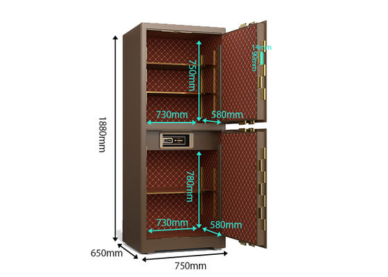 H1880mm Commercial Cash Safe Fingerprint Lock and Alarm System for Secure Storage