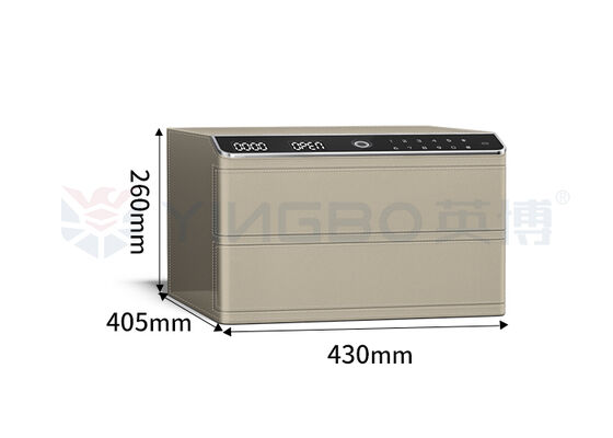 Double Layers Solid Steel Leather-Covered Jewelry Small Safe Box Biometric Recognition