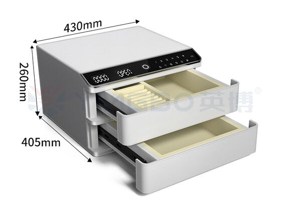 Home Fingerprint Lock Leather-Covered Jewelry Safe Box Solid Steel Auto Open