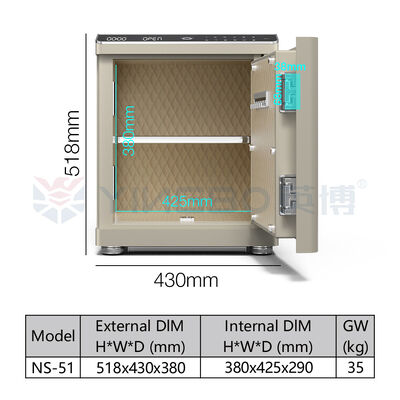 Biometric Smart Safe Box Solid Steel Dual Alarm USB Port LED Lighting