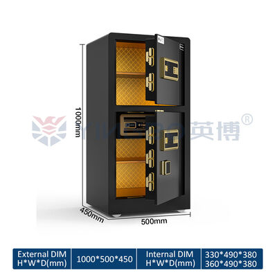 Fingerprint Lock Home Safe Box 1 mm Flat Door Seam  Double Door