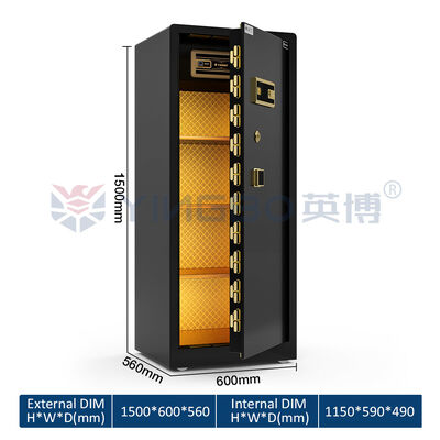 12mm Thick Steel Door Home Safe Box Adjustable Shelves Private Inner Lock Box
