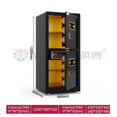 Patented Double Rows Bolts Home Safe Box Double Door Dual Alarm