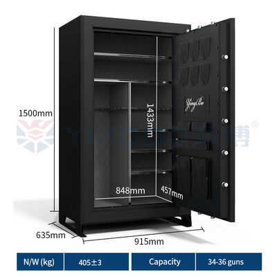 High Security Gun Safe Box Big Storege Space UL Certification Gun Safes For Home