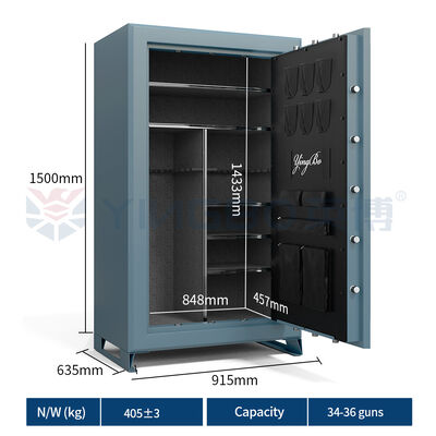 Haze Blue Gun Safe Box 75 Minutes Fire Protection At 1400 °F 5‑Spoke Handle Design