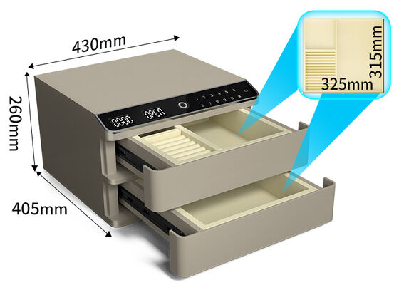 Two-layer Drawer Jewelry Safe Box Intelligent Dual Alarm System Steel Bedside Table