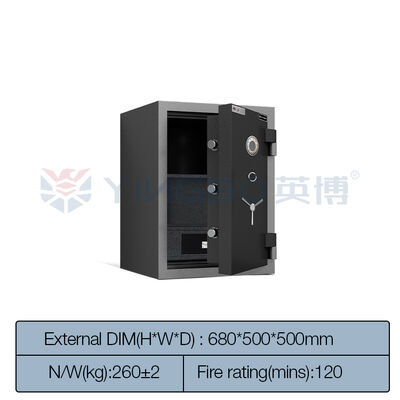Yingbo Mechanical Lock Fireproof Safe Box Cement Material Fire Rating 2 Hours