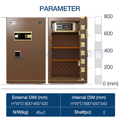 Heavy Duty Home Security Safe Box Large Biometric Fingerprint Safe With Reinforced Door & Anti-Theft Locking Bolts
